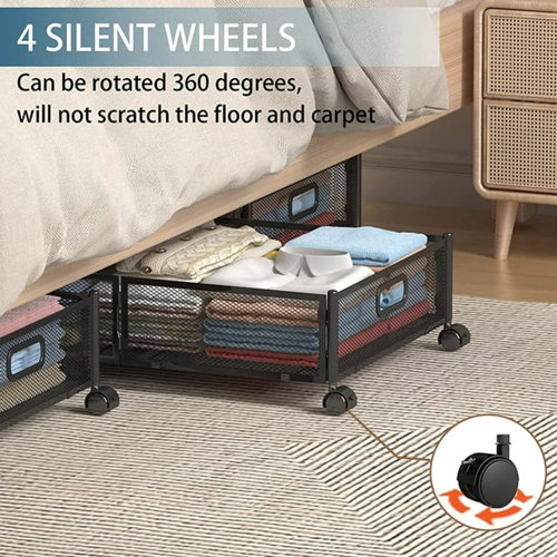 Rebrilliant Metal Under Bed Storage Bin Wayfair